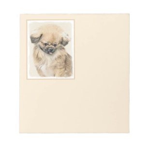 Bloco De Notas Pintura em Pekingese - Arte Cachorra Original