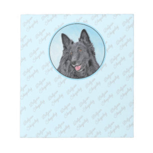 Bloco De Notas Pintura em Sheepdog Belga - Arte em Cachorro Origi