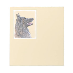 Bloco De Notas Pintura em Tervuren Belga - Arte Cachorra Original