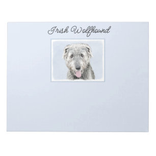 Bloco De Notas Pintura em Wolfhound Irlandês - Arte em Cachorro O