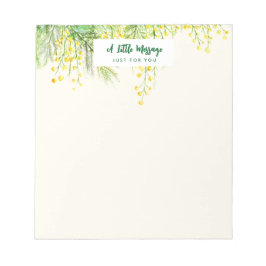 Bloco De Notas Pintura Floral de Aquarela Mimosa Amarela