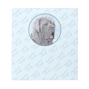 Bloco De Notas Pintura Mastiff Neopolita - Arte Canina Original