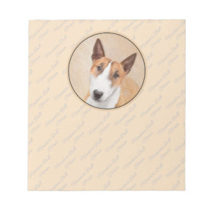 Bloco De Notas Pintura Miniatura Bull Terrier - Arte Original par