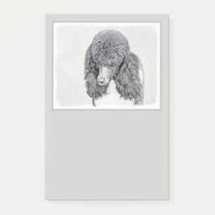 Bloco De Notas Pintura Negra De Poodle Padrão - Arte Cão