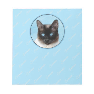 Bloco De Notas Pintura Original De Gato Siamês