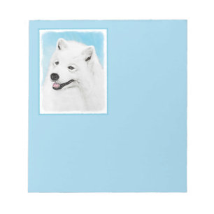 Bloco De Notas Pintura Samoyed - Arte Cachorosa Original