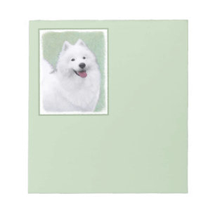 Bloco De Notas Pintura Samoyed - Arte Cachorosa Original