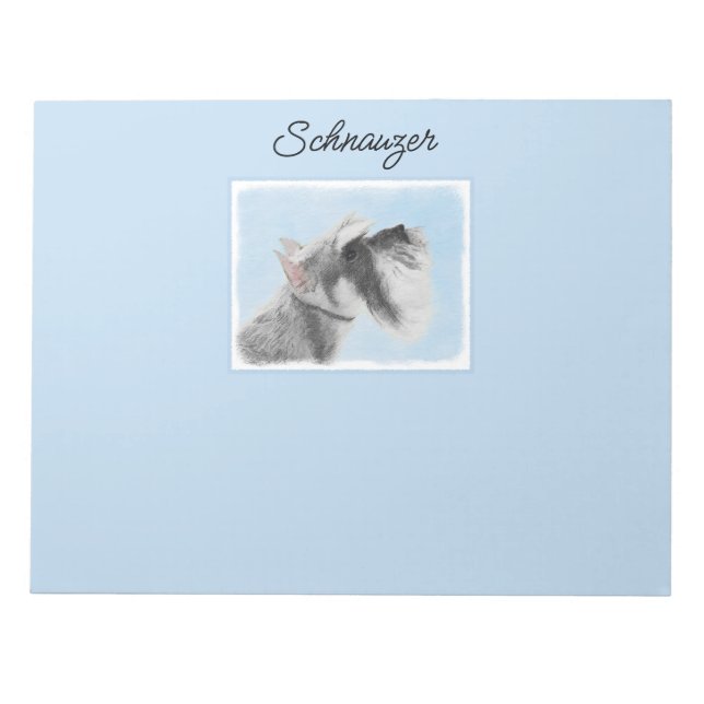 Bloco De Notas Pintura Schnauzer (Giant, Standard) - Arte Canina  (Frente)