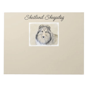 Bloco De Notas Pintura Shetland Sheepdog - Arte Cachorreira Origi