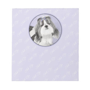 Bloco De Notas Pintura Shih Tzu - Arte Cachorosa Original