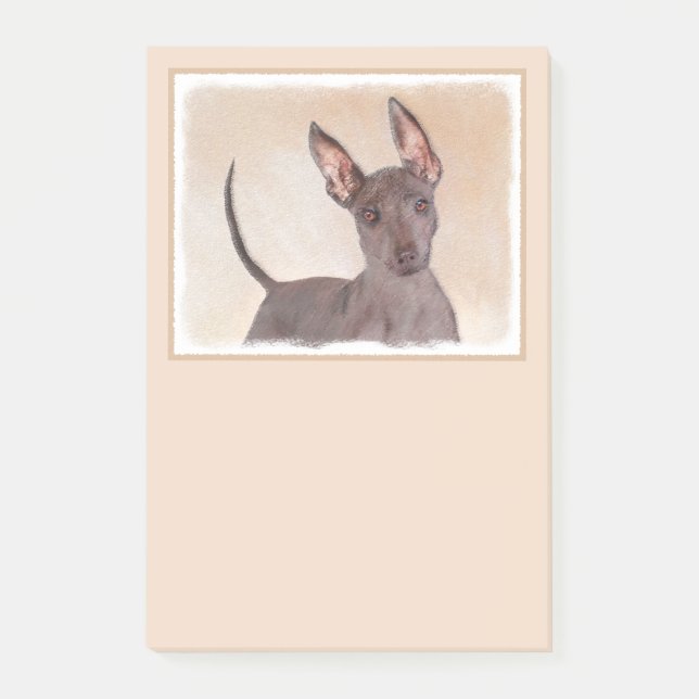 Bloco De Notas Pintura Xoloitzcuintli - Arte Cachorra Original (Frente)