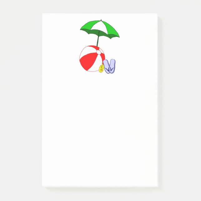 Bloco De Notas Piscina de praia Guarda-chuva Poste-o (Frente)
