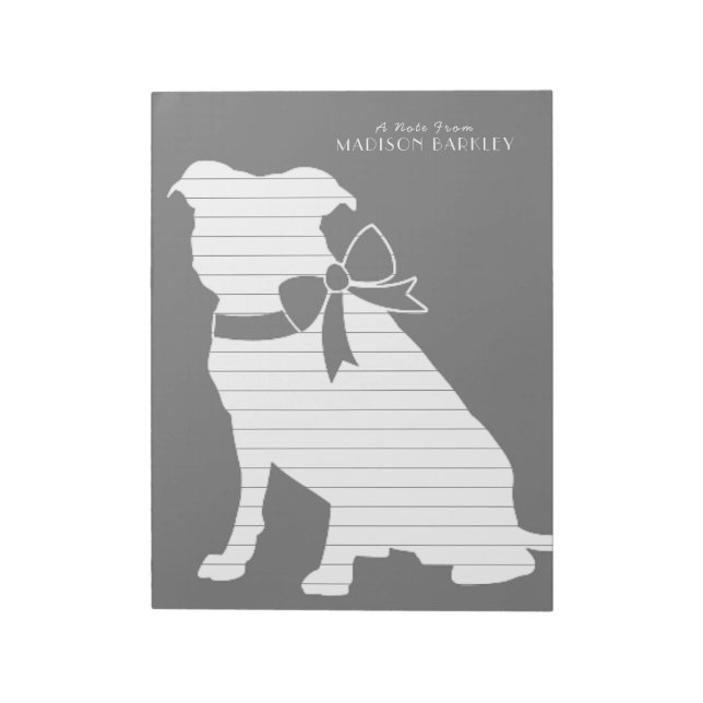 Bloco De Notas Pit Bull Dog Puppy Pitbull Notepad (Invertido)