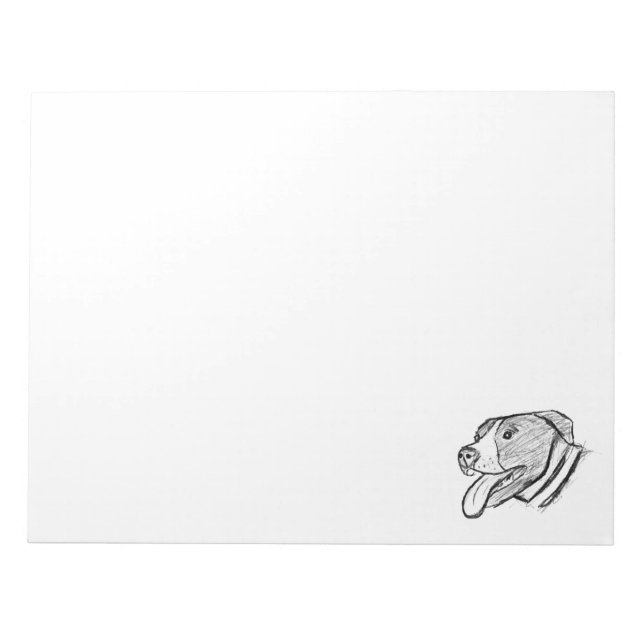 Bloco De Notas pitbull hand drawn photo dog animal lover (Frente)