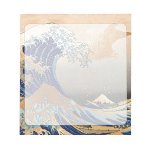 Bloco De Notas PixDezines Vintage, Excelente Wave, Hokusai 葛 飾 北