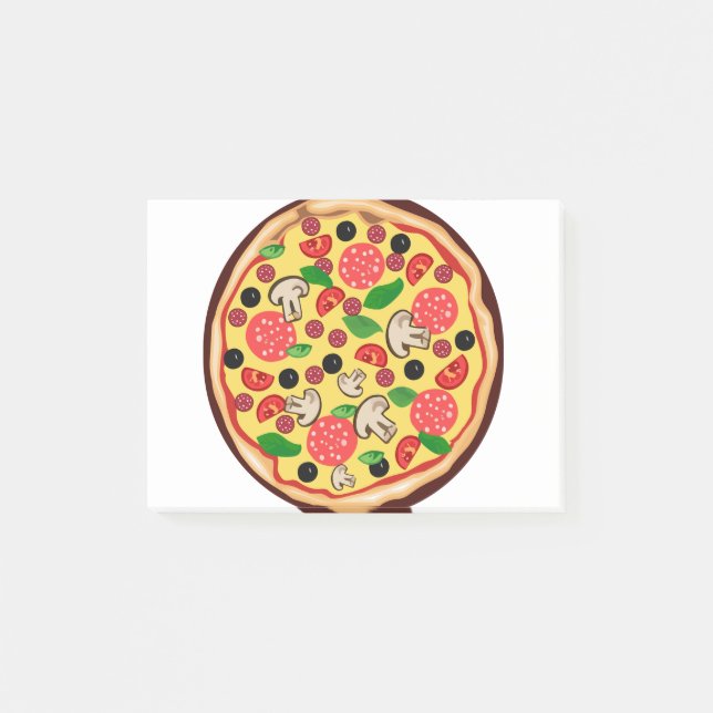 Bloco De Notas Pizza Comida Clipart Icon Pepperoni Queijo (Frente)