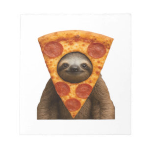 Bloco De Notas Pizza de preguiça meme engraçado estranho brincade