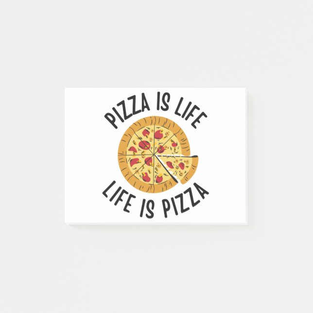 Bloco De Notas Pizza É Vida É Pizza Engraçado (Frente)