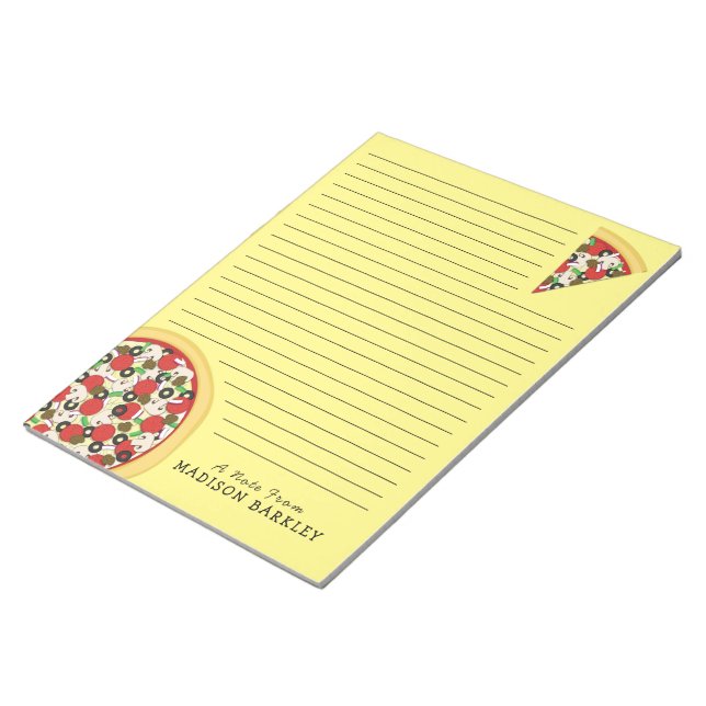 Bloco de Notas Pizza Suprema Combo Fofa para Crian (Inclinado)