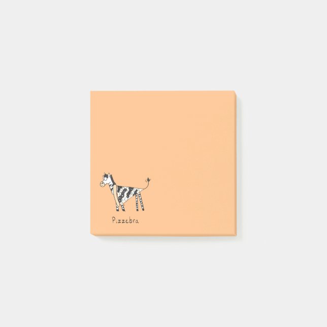 Bloco De Notas Pizza Zebra Crianças Desenho Animado Fofo (Frente)