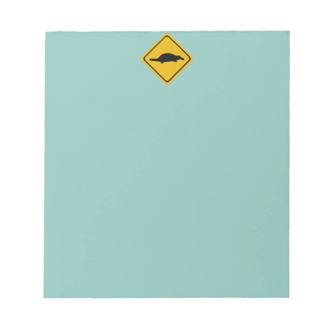 Bloco De Notas placa de estrada de platypus (Frente)