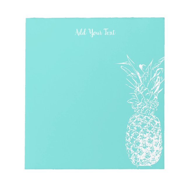 Bloco De Notas Placa seca de abacaxi branco (Frente)