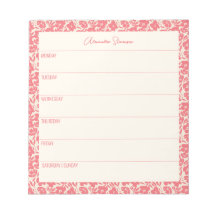 Planador Semanal Personalizado, Vintage Red Floral