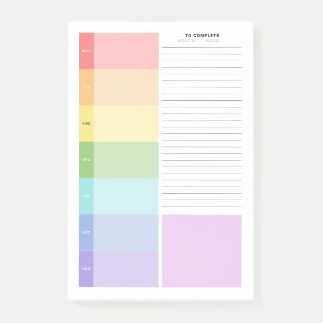 Bloco De Notas Planeador de Estudo Semanal (Frente)