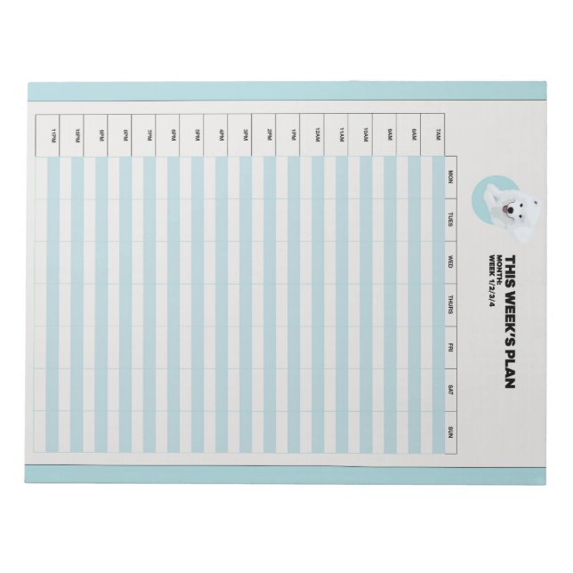 Bloco De Notas Planeador de Estudo Semanal (Frente)