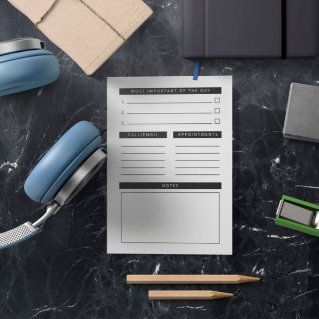 Bloco De Notas Planeador Diário da Limpeza Branca Preta (Criador carregado)