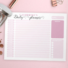 Bloco De Notas Planeador Horário Pink Diário Simples Das 6H - 10H