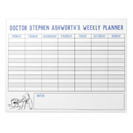 Bloco De Notas Planeador Médico Semanal. Título Personalizado.
