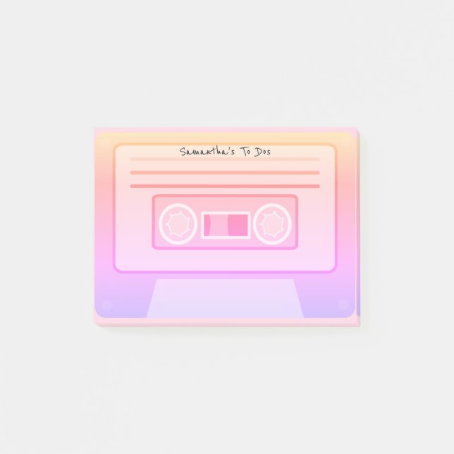 Bloco De Notas Planeador Personalizado Aestético Vaporwave, de 90 (Frente)