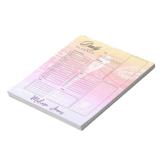 Bloco De Notas Planeador personalizado da libélula de gradiente p (Invertido)