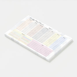 Bloco De Notas Planeador Semanal Colorido de Refeições