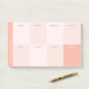 Bloco De Notas Planeador Semanal Colorido Pink Pastel Bonito