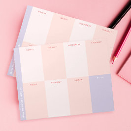 Bloco De Notas Planeador Semanal da Escola Púrpura Cor-de-Rosa-Ro