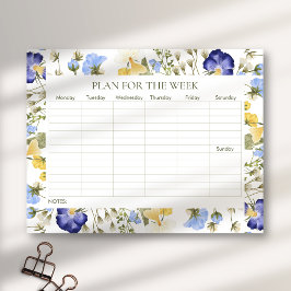 Bloco De Notas Planeador semanal de flores silvestres