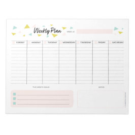 Bloco De Notas Planeador Semanal - Triângulos Modernos