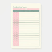 Planejador de Bloqueio de Tempo Mínimo Layout Rosa