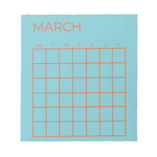 Bloco De Notas Planejador de Calendário Não Atualizado Marcha Lar