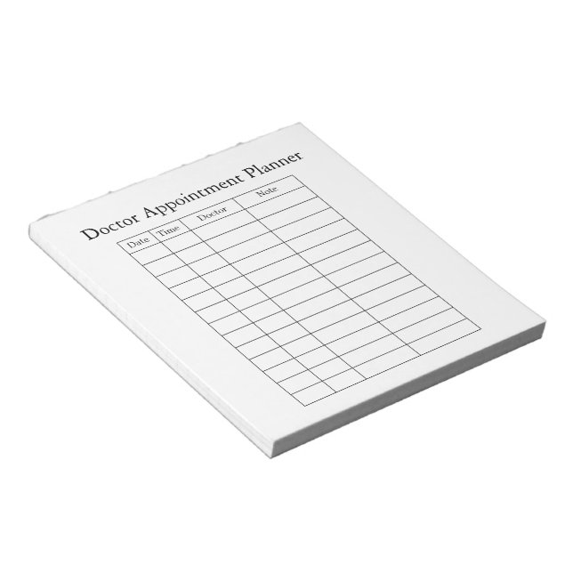 Bloco de Notas Planejador de Consulta Médica (Inclinado)