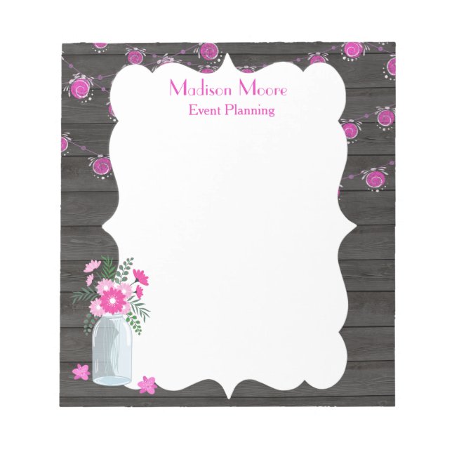 Bloco De Notas Planejador de Eventos de Strings de Luz Chic do Pa (Frente)