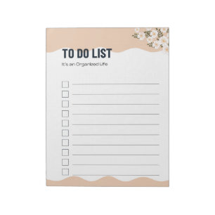 Bloco De Notas Planejador de Lista de Tarefas de Vida Organizada