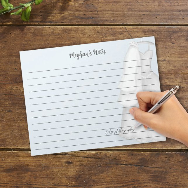 Bloco De Notas Planejador de Noiva Moderna Vestido de Noiva Vinta (Criador carregado)