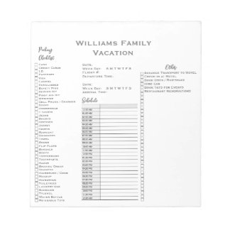 Bloco De Notas Planejador de Programação de Lista de Verificação 