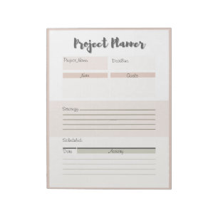 Bloco De Notas Planejador de Projeto Personalizado
