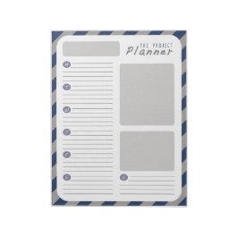 Bloco De Notas Planejador de projetos semanal - Azul e Cinza