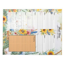 Planejador de Refeições de 7 Dias Fantasia Floral