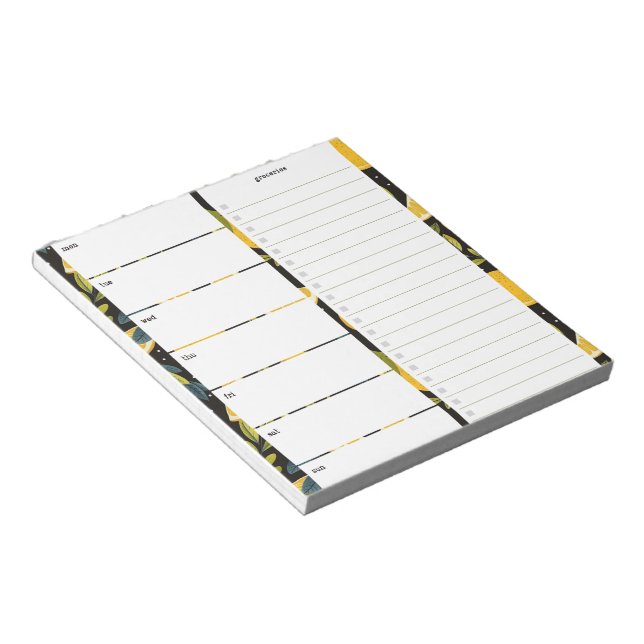 Bloco De Notas Planejador de refeições personalizado com padrão d (Inclinado)